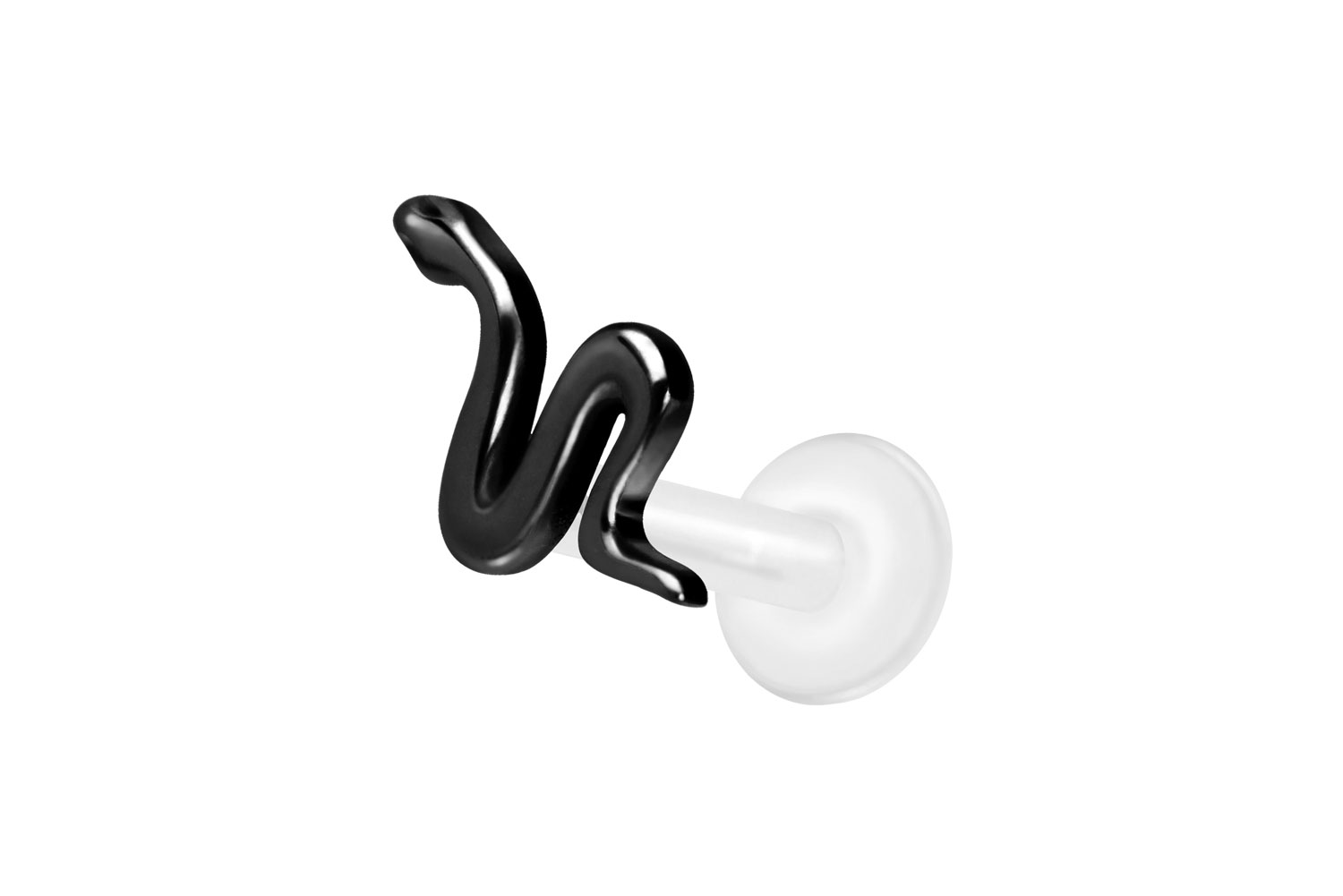 PTFE Labret Piercing mit Innengewinde + Titan-Aufsatz SCHLANGE